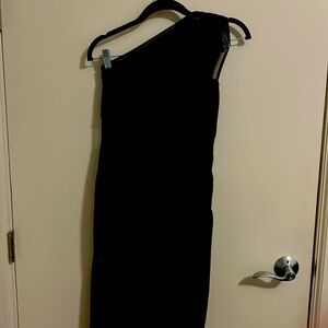 Express black one shoulder with  see through. Size small